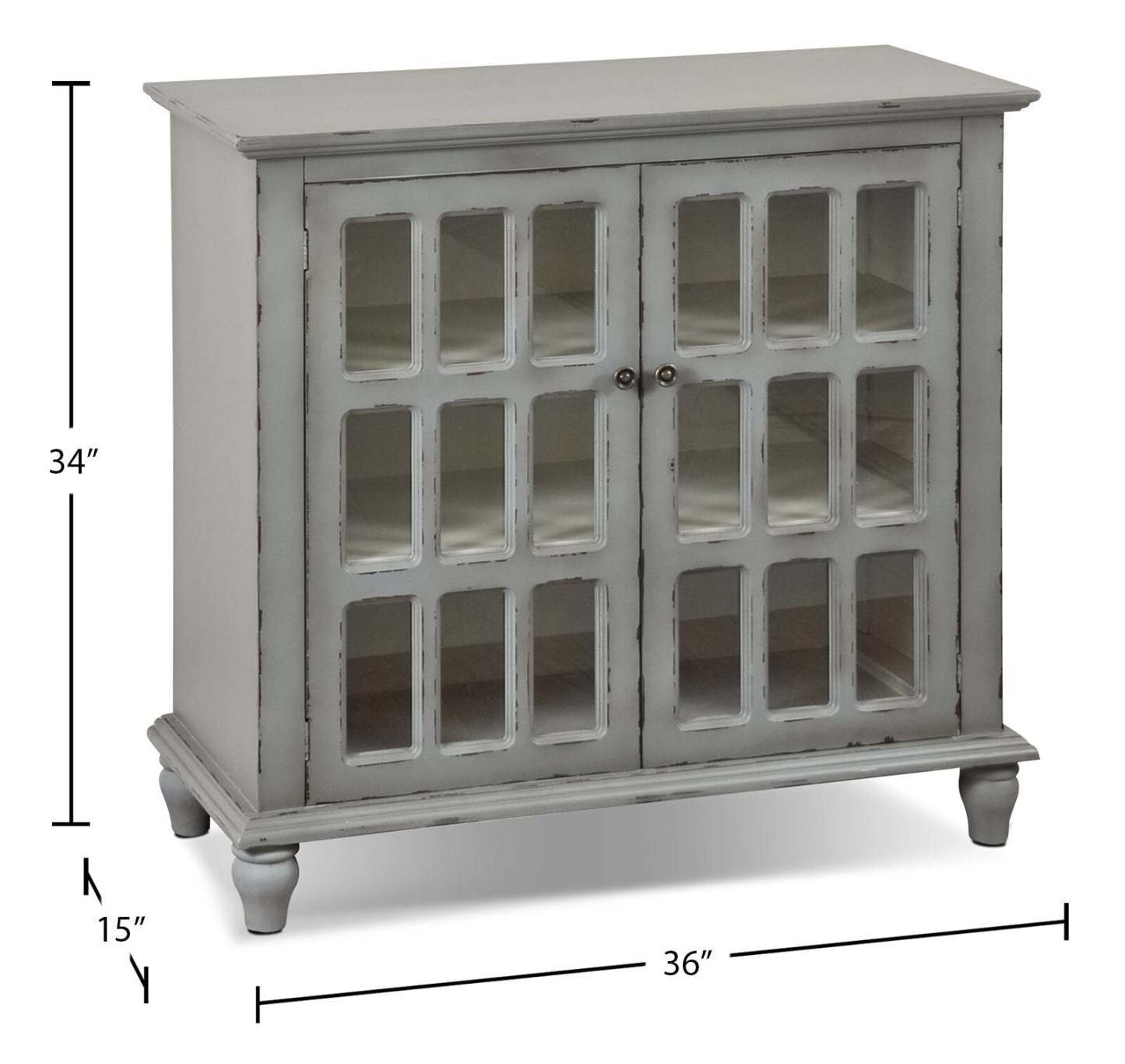 Bray 36 Accent Cabinet - Antique Grey|Armoire décorative Bray de 36 po - gris antique