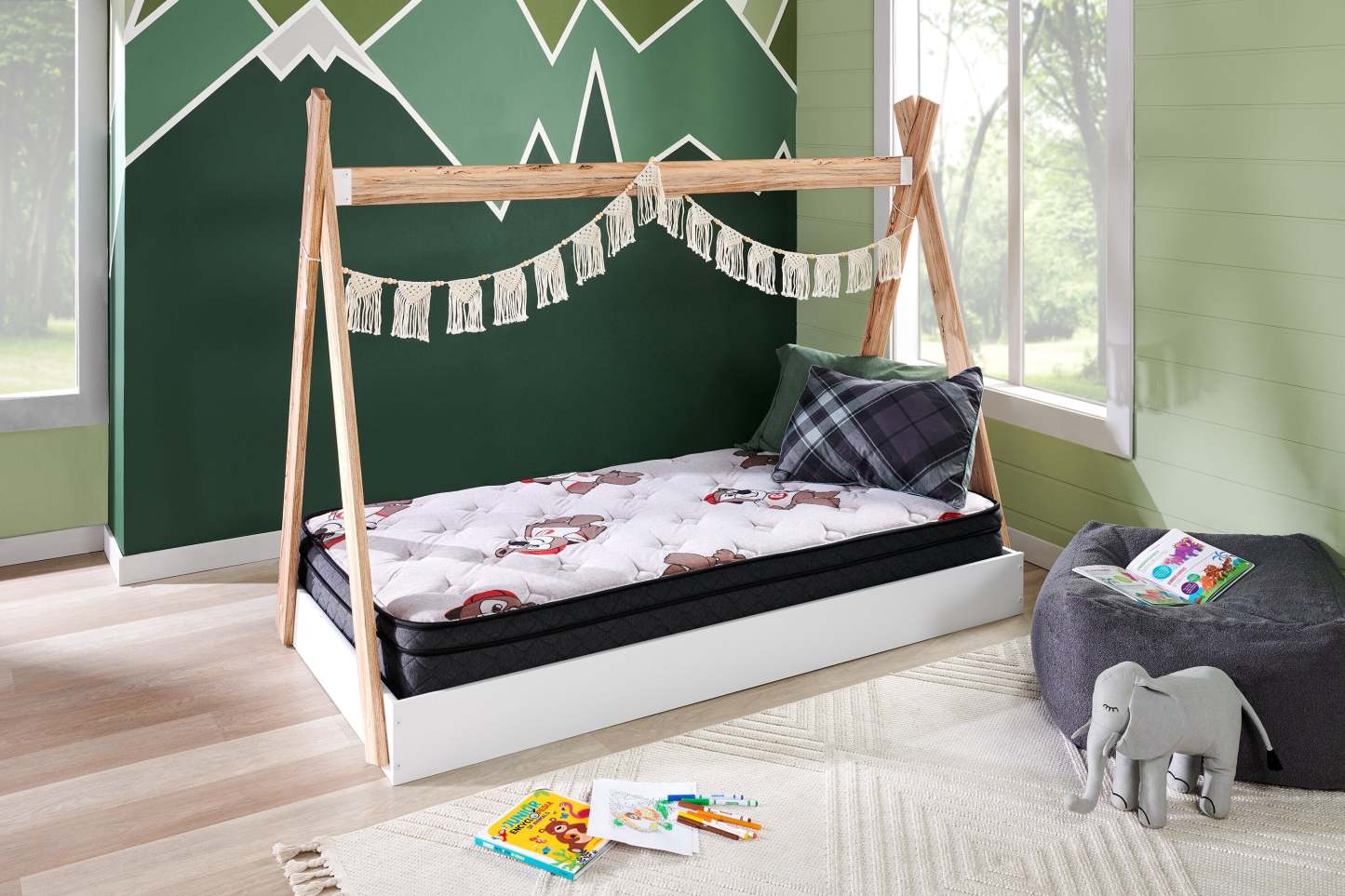 Matelas Brickley Eurotop pour lit simple moyen | matelas semi-ferme à Euro-plateau Brickley pour lit simple