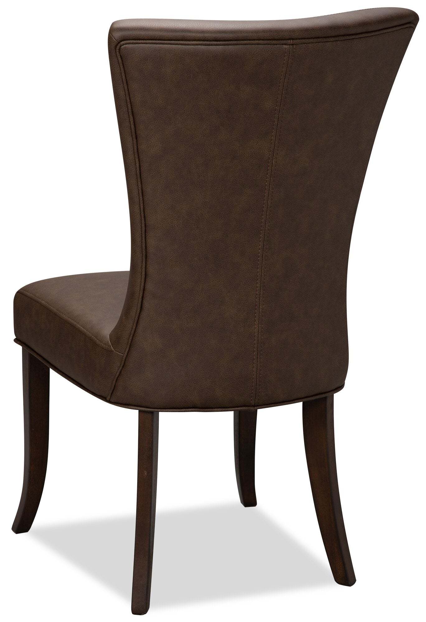 Chaise de salle à manger Bree avec tissu en cuir végétalien - Marron | Chaise de salle à manger Bree en tissu de cuir végétalien - brune