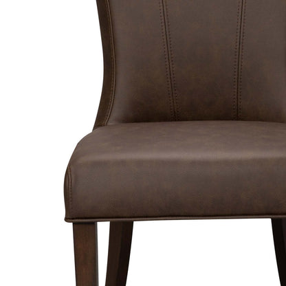 Chaise de salle à manger Bree avec tissu en cuir végétalien - Marron | Chaise de salle à manger Bree en tissu de cuir végétalien - brune