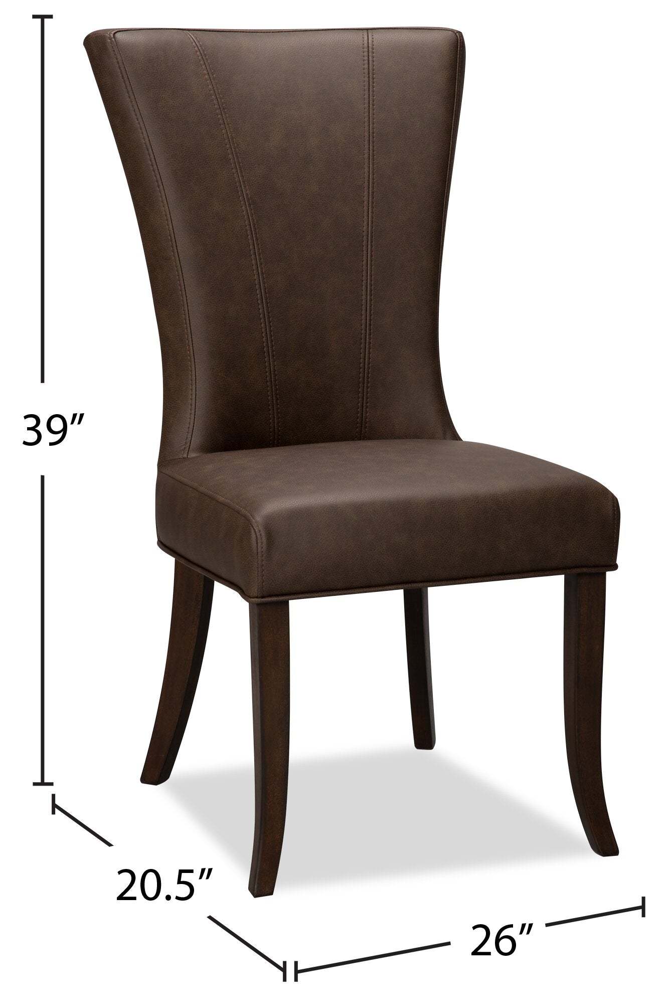 Chaise de salle à manger Bree avec tissu en cuir végétalien - Marron | Chaise de salle à manger Bree en tissu de cuir végétalien - brune