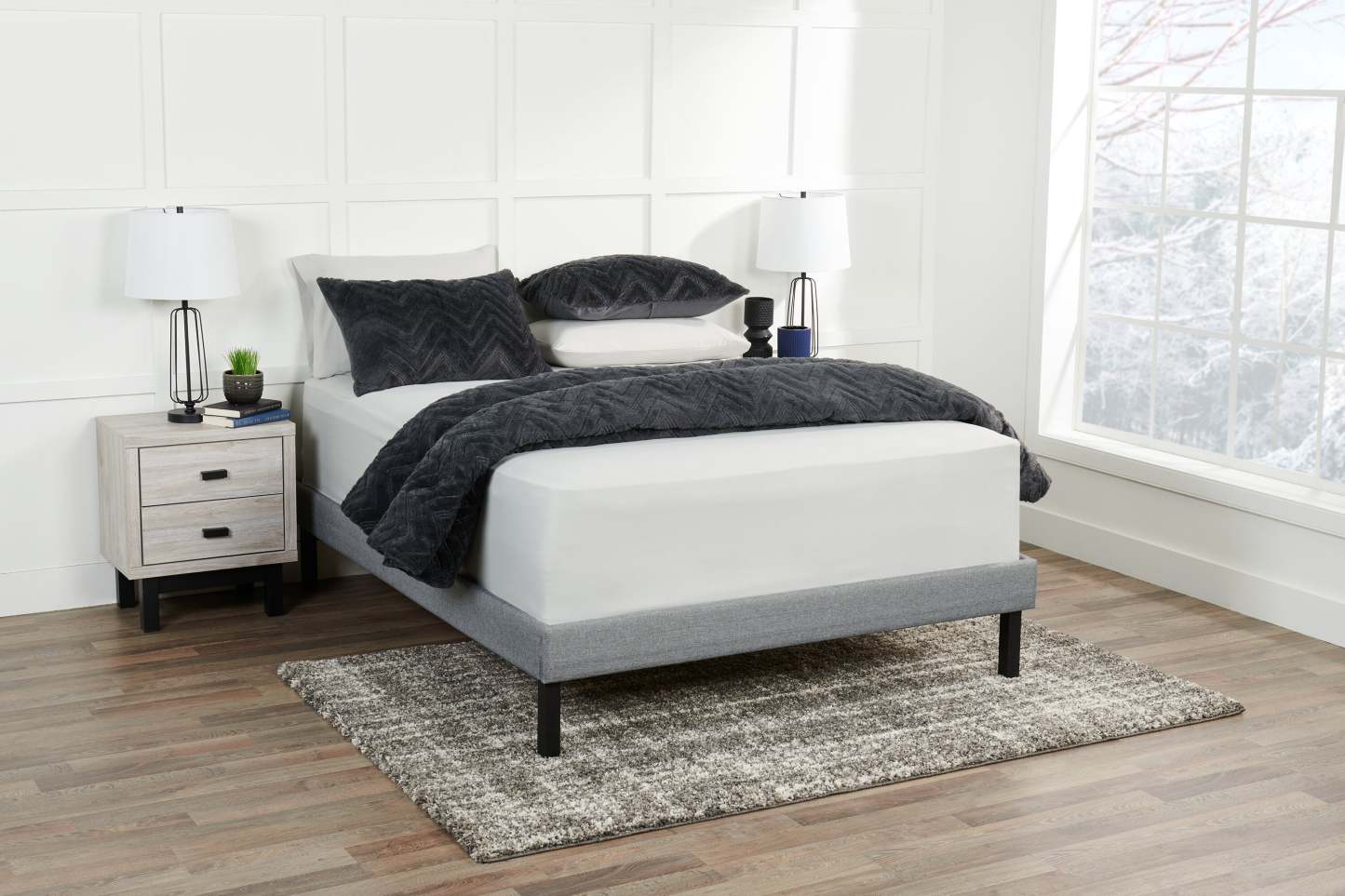 Breeze Full Platform Base - Medium Grey|Base plateforme Breeze pour lit double - gris moyen