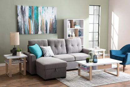 Bibliothèque Bremen 32.75 avec 4 étagères décalées - Blanc et Marron clair | Bibliothèque Bremen de 32,75 po avec 4 tablettes décalées - blanche et brun clair