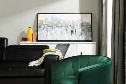 Chaise d'appoint en tissu velours Brinley 29 avec pieds en bois - Vert | Fauteuil d'appoint Brinley de 29 po en tissu de velours avec pattes en bois - vert