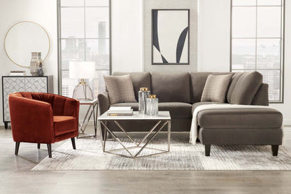 Chaise d'appoint en tissu velours Brinley 29 avec pieds en bois - Orange | Fauteuil d'appoint Brinley de 29 po en tissu de velours avec pattes en bois - orange