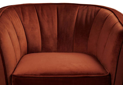 Chaise d'appoint en tissu velours Brinley 29 avec pieds en bois - Orange | Fauteuil d'appoint Brinley de 29 po en tissu de velours avec pattes en bois - orange