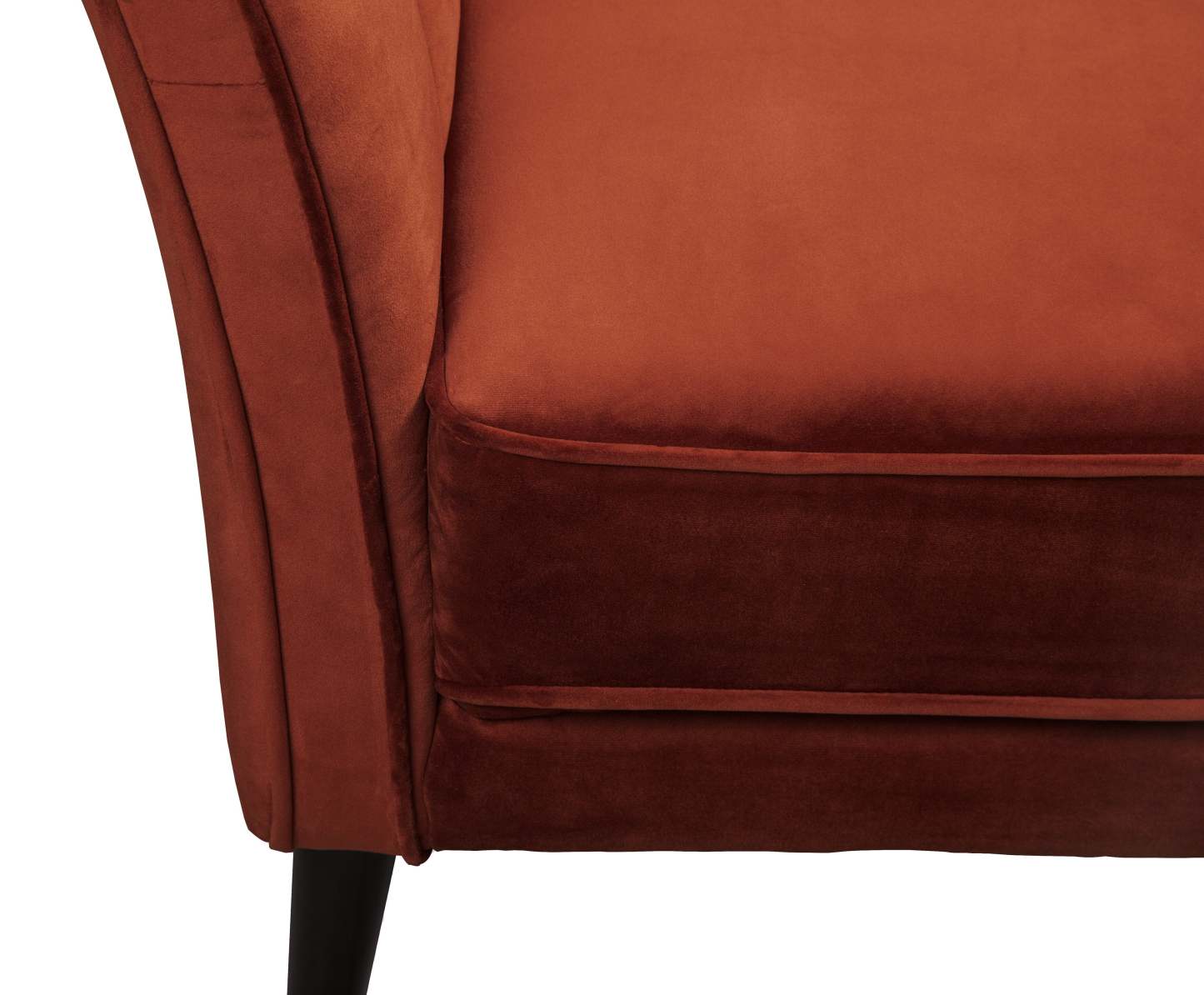 Chaise d'appoint en tissu velours Brinley 29 avec pieds en bois - Orange | Fauteuil d'appoint Brinley de 29 po en tissu de velours avec pattes en bois - orange