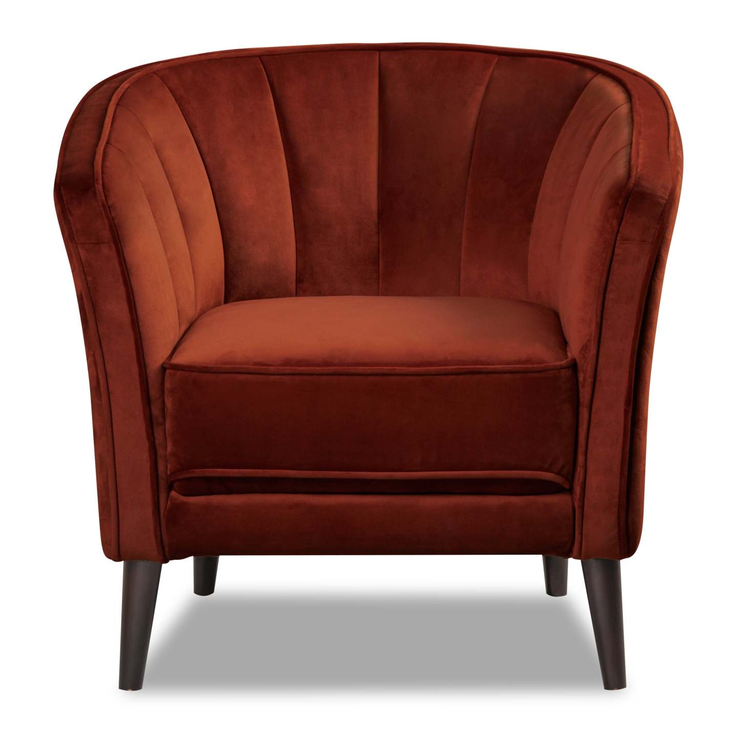 Chaise d'appoint en tissu velours Brinley 29 avec pieds en bois - Orange | Fauteuil d'appoint Brinley de 29 po en tissu de velours avec pattes en bois - orange