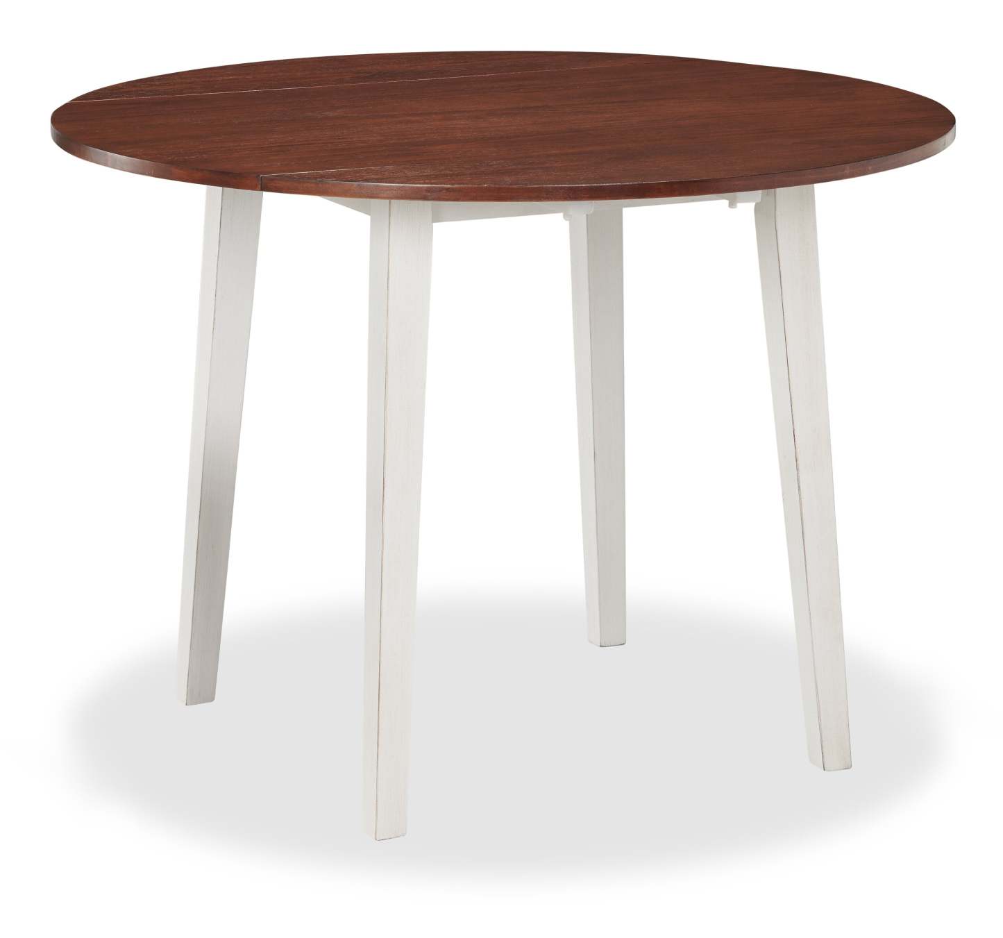 Ensemble de salle à manger Bryn 3 pièces avec 42 tables à abattant et 2 chaises, tissu – bicolore blanc et marron | Ensemble de salle à manger Bryn 3 pièces avec table de 42 po à abattant et 2 chaises - deux teintes, blanc et brun