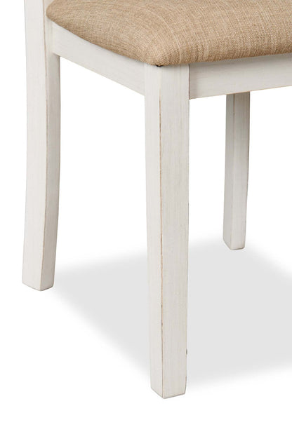 Ensemble de salle à manger Bryn 3 pièces avec 42 tables à abattant et 2 chaises, tissu – bicolore blanc et marron | Ensemble de salle à manger Bryn 3 pièces avec table de 42 po à abattant et 2 chaises - deux teintes, blanc et brun