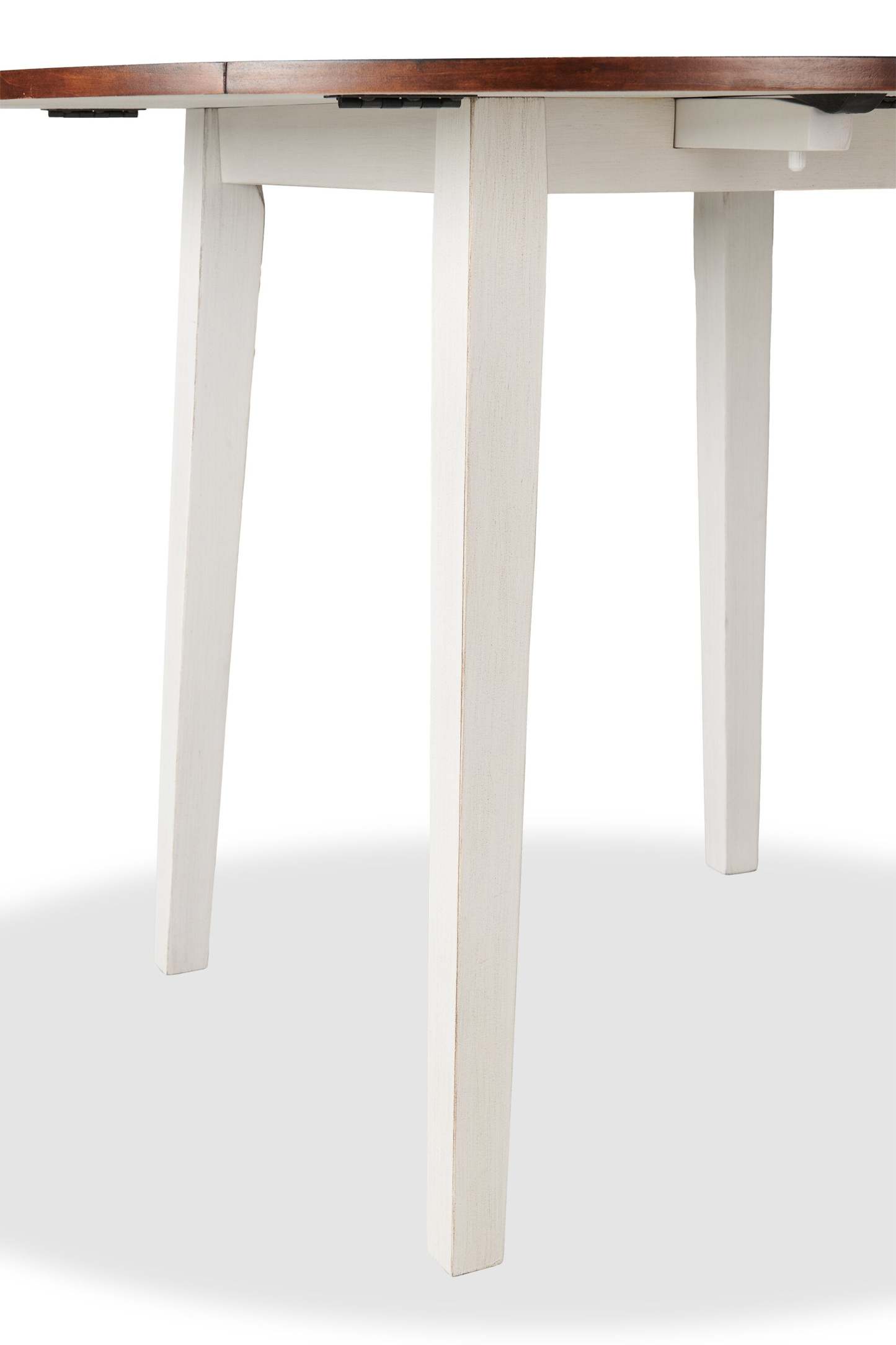 Ensemble de salle à manger Bryn 3 pièces avec 42 tables à abattant et 2 chaises, tissu – bicolore blanc et marron | Ensemble de salle à manger Bryn 3 pièces avec table de 42 po à abattant et 2 chaises - deux teintes, blanc et brun