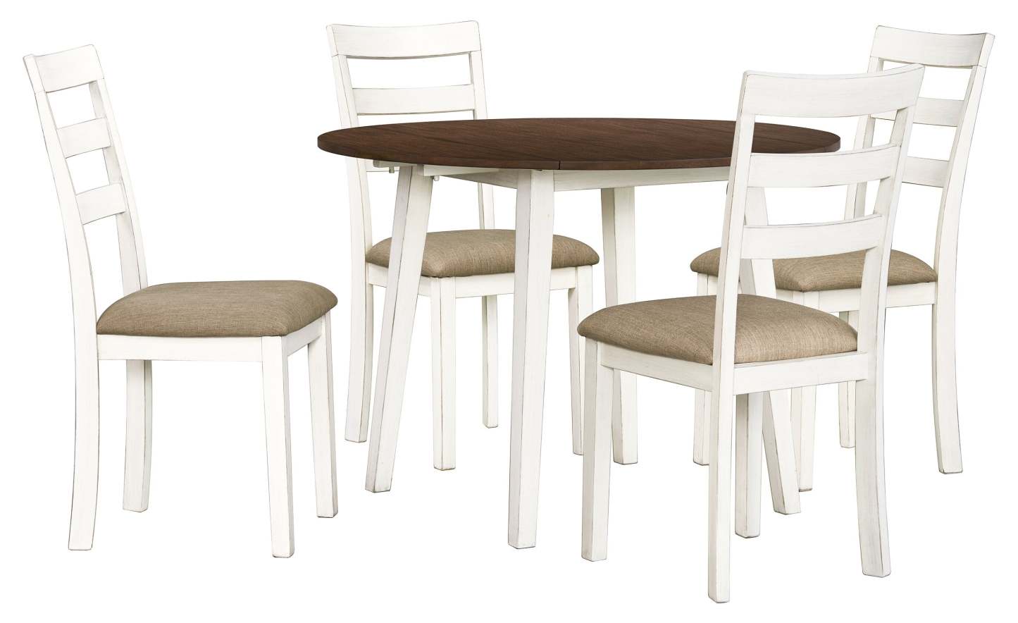 Bryn Drop-Leaf Dining Table, 42 Round - Two-Tone White & Brown | Table de salle à manger ronde Bryn de 42 po avec abattant - deux teintes, blanc et brun