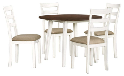 Bryn Drop-Leaf Dining Table, 42 Round - Two-Tone White & Brown | Table de salle à manger ronde Bryn de 42 po avec abattant - deux teintes, blanc et brun