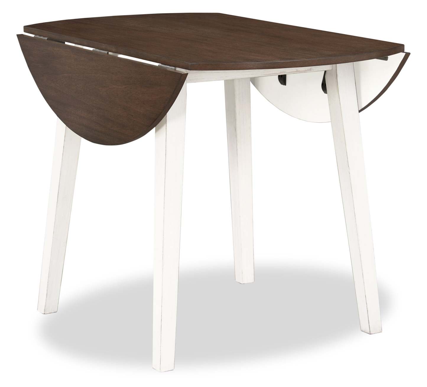 Bryn Drop-Leaf Dining Table, 42 Round - Two-Tone White & Brown | Table de salle à manger ronde Bryn de 42 po avec abattant - deux teintes, blanc et brun