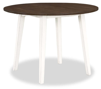 Bryn Drop-Leaf Dining Table, 42 Round - Two-Tone White & Brown | Table de salle à manger ronde Bryn de 42 po avec abattant - deux teintes, blanc et brun