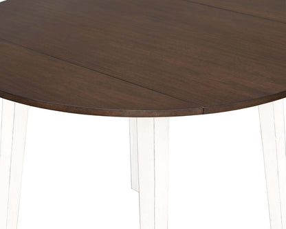 Bryn Drop-Leaf Dining Table, 42 Round - Two-Tone White & Brown | Table de salle à manger ronde Bryn de 42 po avec abattant - deux teintes, blanc et brun