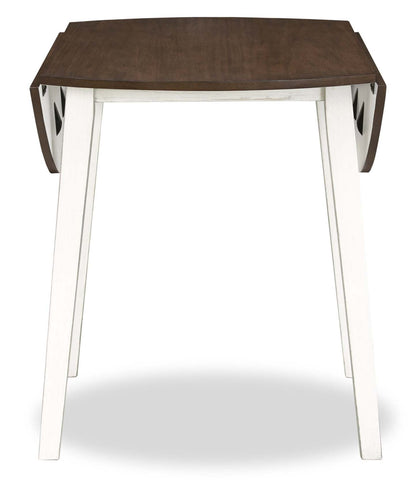 Bryn Drop-Leaf Dining Table, 42 Round - Two-Tone White & Brown | Table de salle à manger ronde Bryn de 42 po avec abattant - deux teintes, blanc et brun