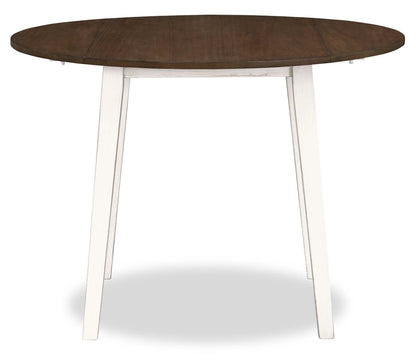 Bryn Drop-Leaf Dining Table, 42 Round - Two-Tone White & Brown | Table de salle à manger ronde Bryn de 42 po avec abattant - deux teintes, blanc et brun