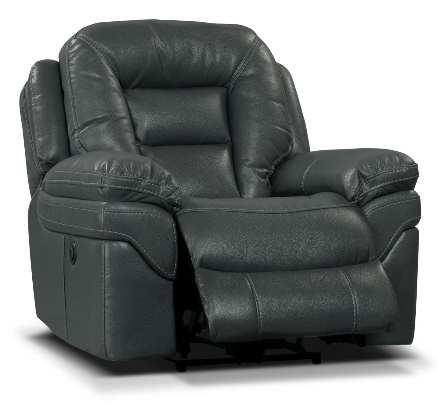Fauteuil à inclinaison électrique Leo de 41 po en tissu d’apparence cuir - gris