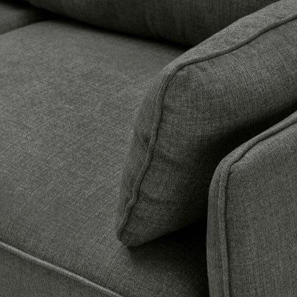 Cindy Crawford Home Gena 2-Piece Left-Facing Linen-Look Fabric Sectional with Wood Legs - Charcoal Grey | Canapé sectionnel gauche Gena de Cindy Crawford Home 2 pièces en tissu d’apparence lin avec pieds en bois - gris anthracite