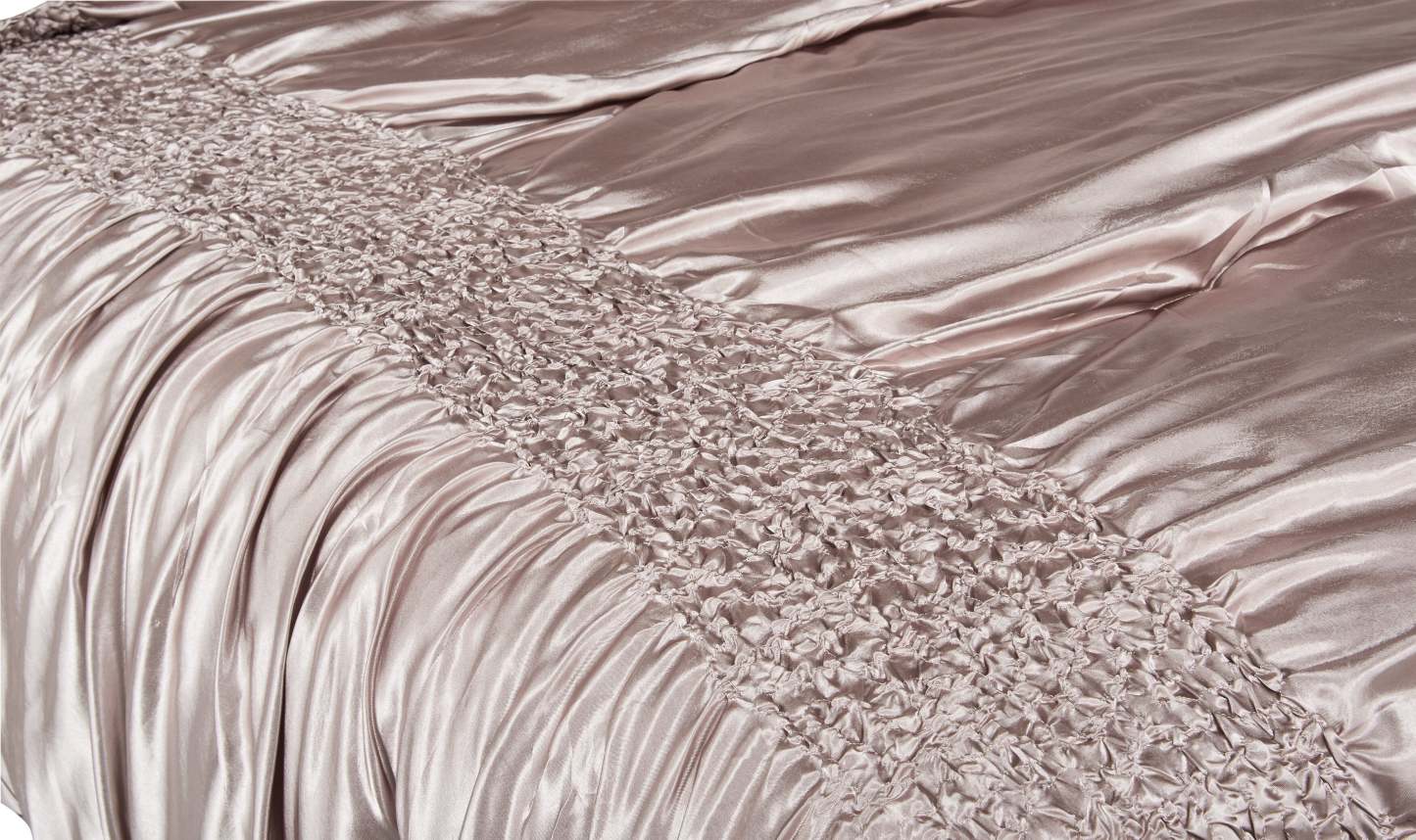 Ensemble d'édredon Beatrice 7 pièces pour très grand lit - Taupe | Ensemble d'édredon Beatrice 7 pièces pour très grand lit - Taupe| BTRCE7KG