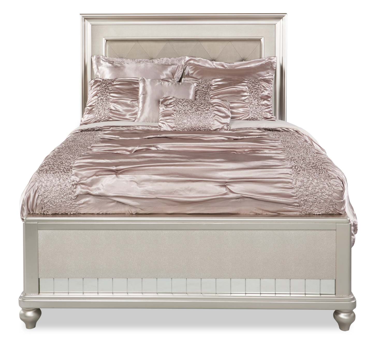 Ensemble d'édredon Beatrice 7 pièces pour très grand lit - Taupe | Ensemble d'édredon Beatrice 7 pièces pour très grand lit - Taupe| BTRCE7KG