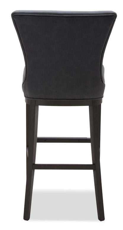 Quinn Barstool with Vegan Leather Fabric - Grey | Tabouret bar Quinn en tissu de cuir végétalien - gris