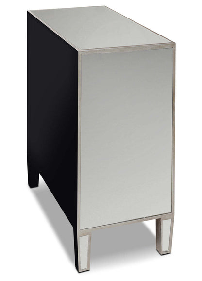 Enna 32 Glam Accent Cabinet with Drawer - Antiqued Silver|Armoire décorative somptueuse Enna de 32 po avec tiroir - argenté antique