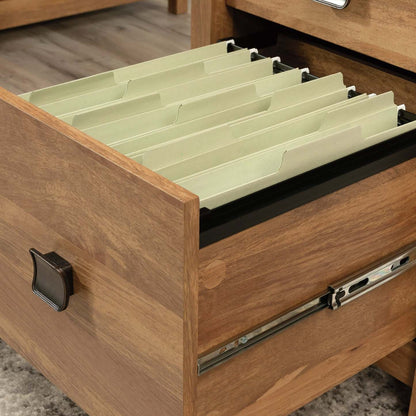 Bureau de direction Cannery Bridge de 66 po de qualité commerciale à 6 tiroirs - brun