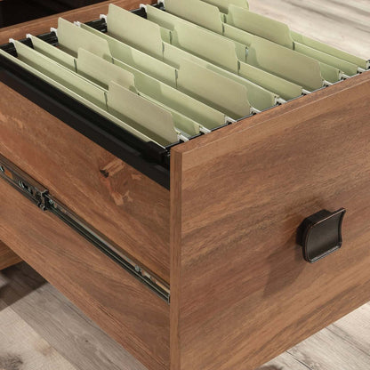 Bureau d’ordinateur Cannery Bridge de qualité commerciale à 3 tiroirs avec armoire - brun