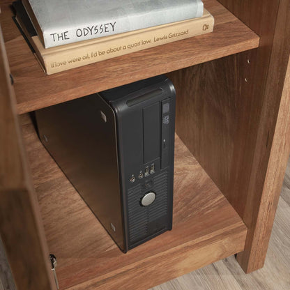 Bureau d’ordinateur Cannery Bridge de qualité commerciale à 3 tiroirs avec armoire - brun