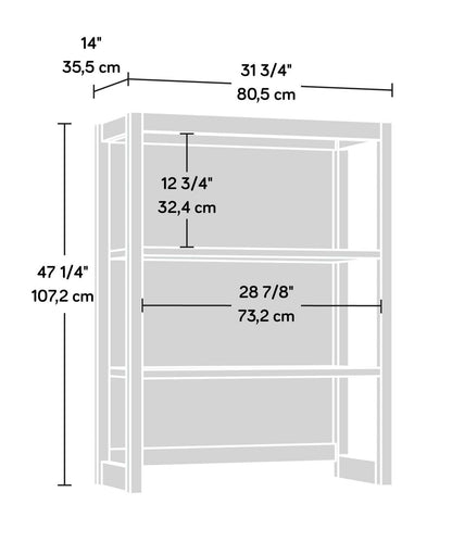 Cannery Bridge 31.70 Commercial Grade 3-Shelf Utility Hutch - Brown|Crédence tout usage Cannery Bridge de 31,70 po de qualité commerciale à 3 tablettes - brune
