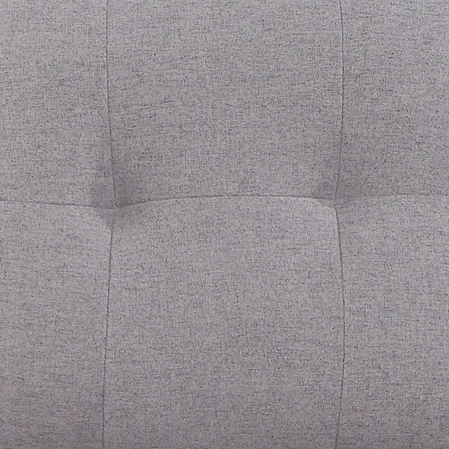 Carter 2 pièces sectionnel droit en tissu d’apparence lin avec fauteuil long de rangement - gris Solis