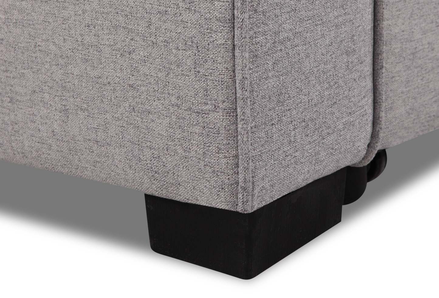 Carter 2 pièces sectionnel droit en tissu d’apparence lin avec fauteuil long de rangement - gris Solis