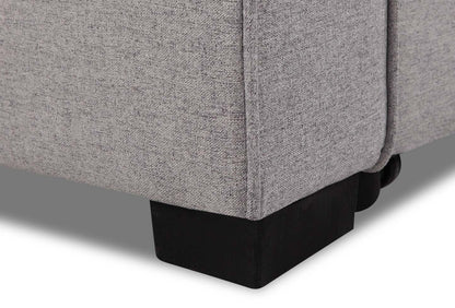 Carter 2 pièces sectionnel droit en tissu d’apparence lin avec fauteuil long de rangement - gris Solis
