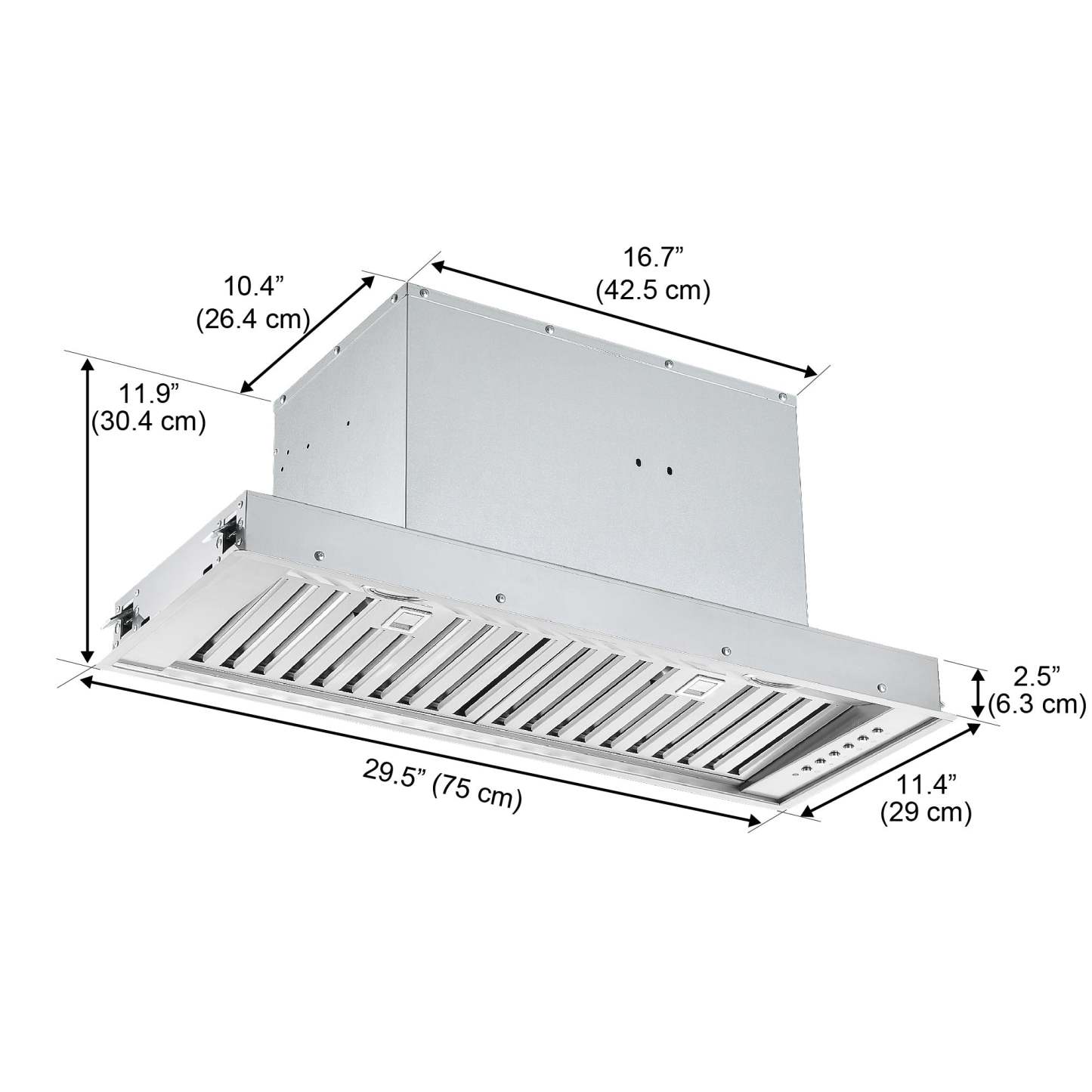 Ancona 30 Euro Designer Series Ducted Insert Range Hood - AN-1341 | Hotte de cuisinière encastrée Ancona de série Euro Designer de 30 po à conduit - AN-1341 | D77GRVWN