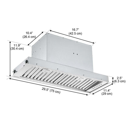 Ancona 30 Euro Designer Series Ducted Insert Range Hood - AN-1341 | Hotte de cuisinière encastrée Ancona de série Euro Designer de 30 po à conduit - AN-1341 | D77GRVWN