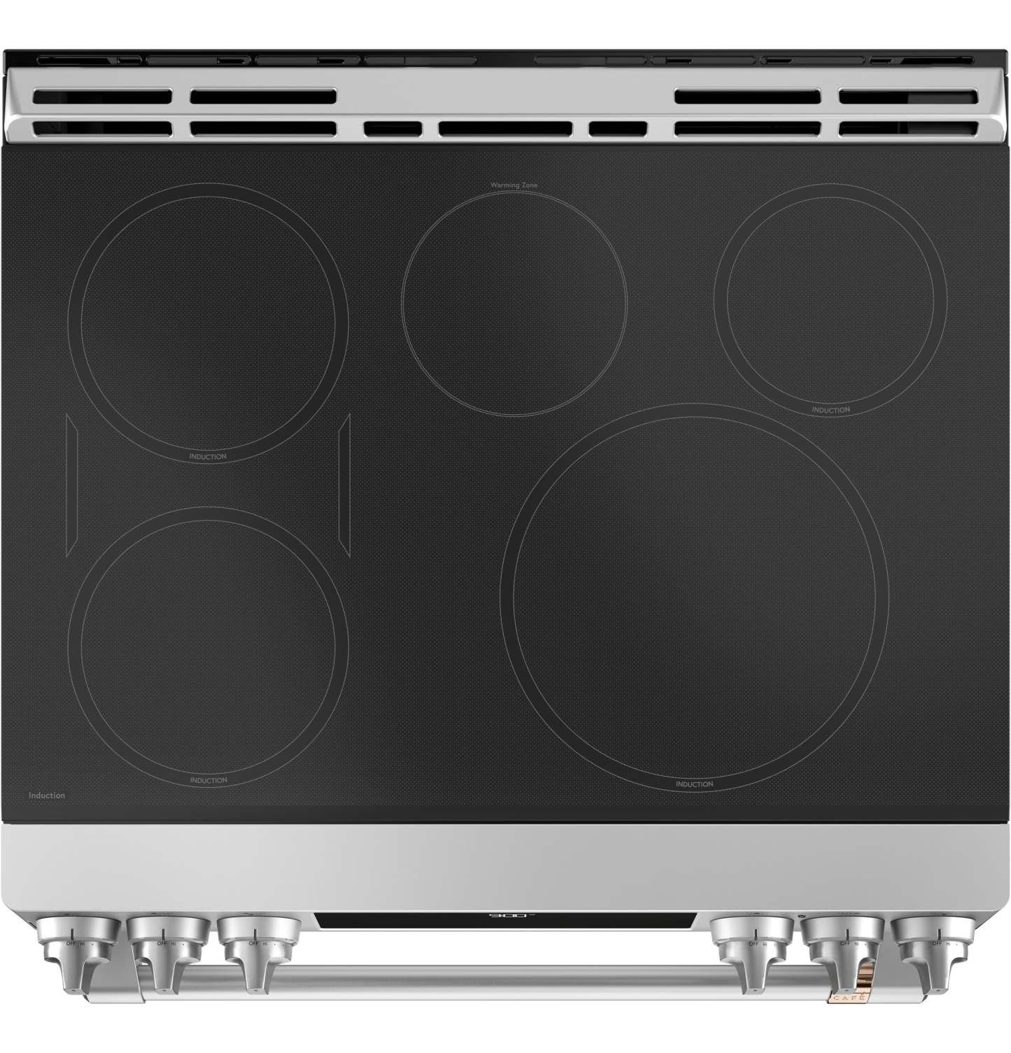 Cuisinière intelligente à induction Café de 5,7 pi³ avec convection européenne véritable et grilles autonettoyantes - Acier inoxydable…