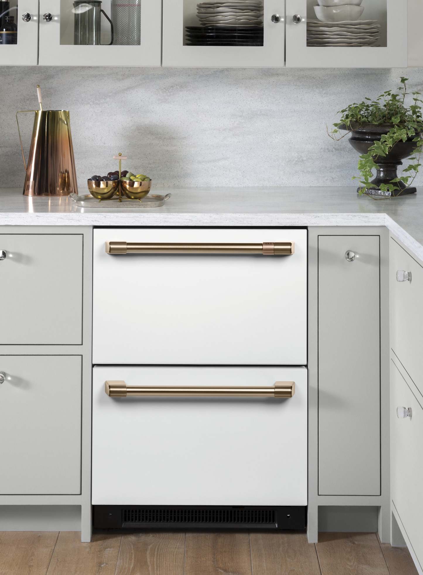 Café 24 Réfrigérateur à 2 tiroirs de 5,7 pi³ - blanc mat - CDE06RP4NW2 | Réfrigérateur Café de 5,7 pi³ et de 24 po à 2 tiroirs - blanc mat - CDE06RP4NW2