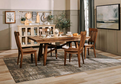 Chaise de salle à manger en cèdre, bois de pin, dossier à lattes - Marron | Chaise de salle à manger Cedar en pin avec dossier à lattes - brune