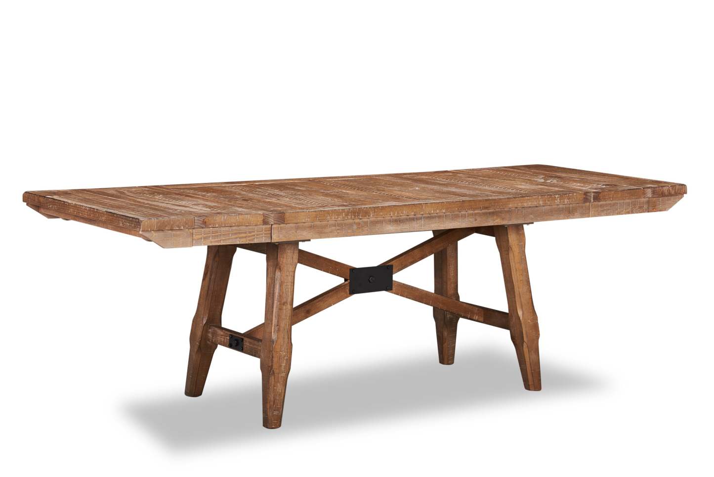 Table de salle à manger Cèdre en bois de pin, base à tréteaux, 72,07 po - Brune | Table de salle à manger en cèdre, bois de pin, base à tréteaux, 72,07 W - Marron