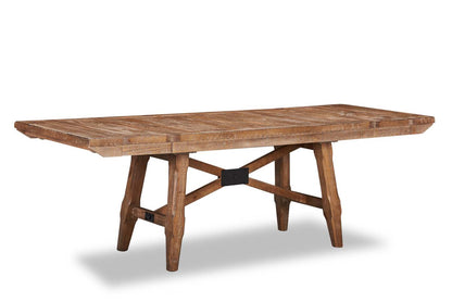 Table de salle à manger Cèdre en bois de pin, base à tréteaux, 72,07 po - Brune | Table de salle à manger en cèdre, bois de pin, base à tréteaux, 72,07 W - Marron