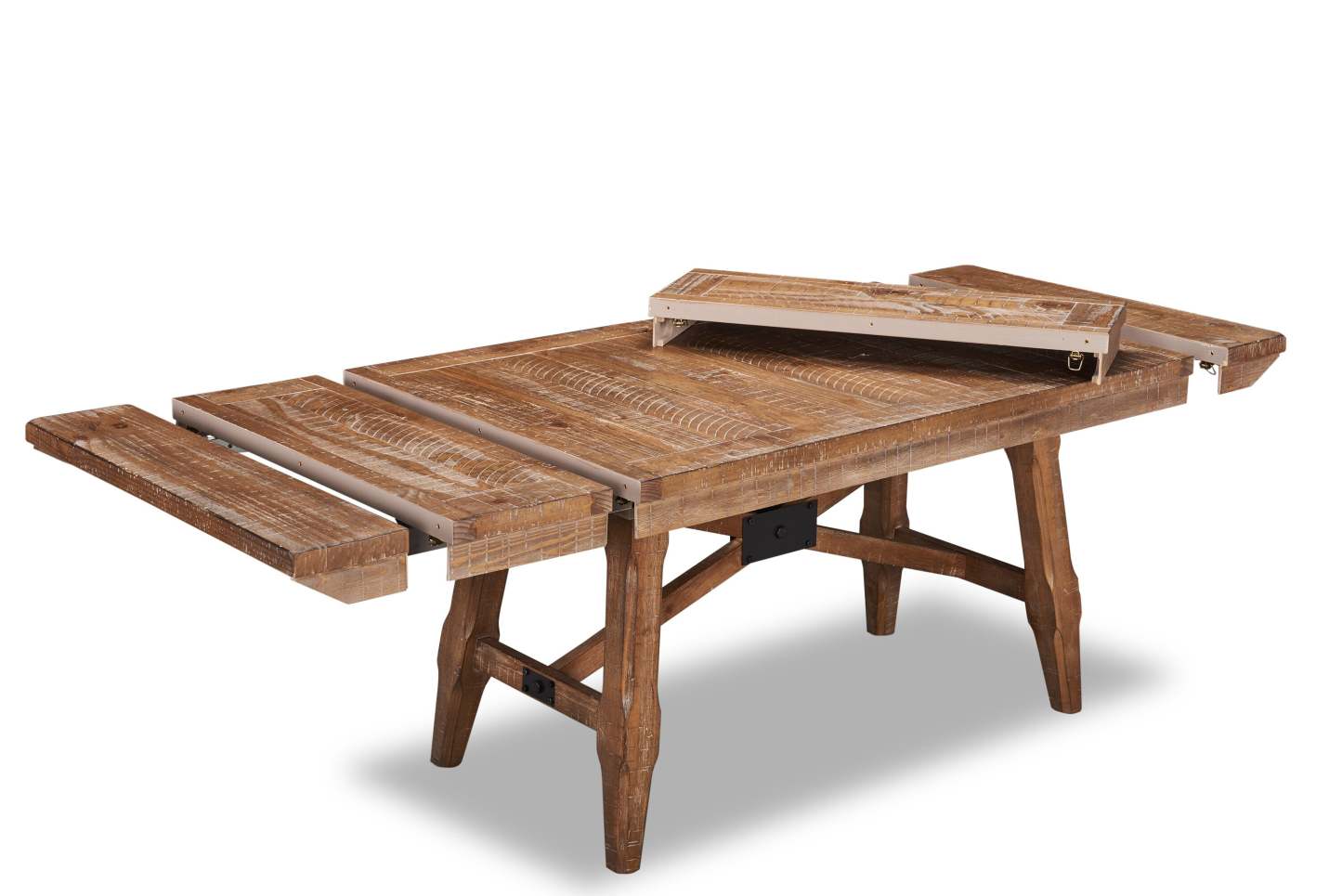 Table de salle à manger Cèdre en bois de pin, base à tréteaux, 72,07 po - Brune | Table de salle à manger en cèdre, bois de pin, base à tréteaux, 72,07 W - Marron