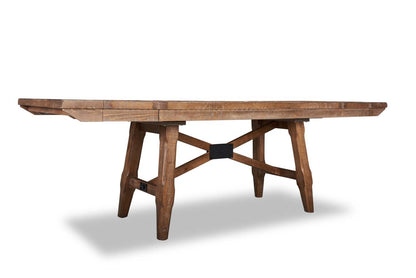 Table de salle à manger Cèdre en bois de pin, base à tréteaux, 72,07 po - Brune | Table de salle à manger en cèdre, bois de pin, base à tréteaux, 72,07 W - Marron
