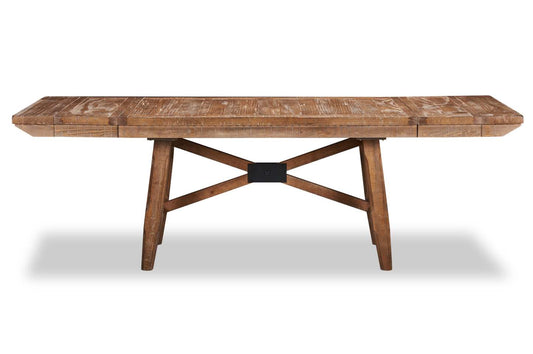 Table de salle à manger Cèdre en bois de pin, base à tréteaux, 72,07 po - Brune | Table de salle à manger en cèdre, bois de pin, base à tréteaux, 72,07 W - Marron