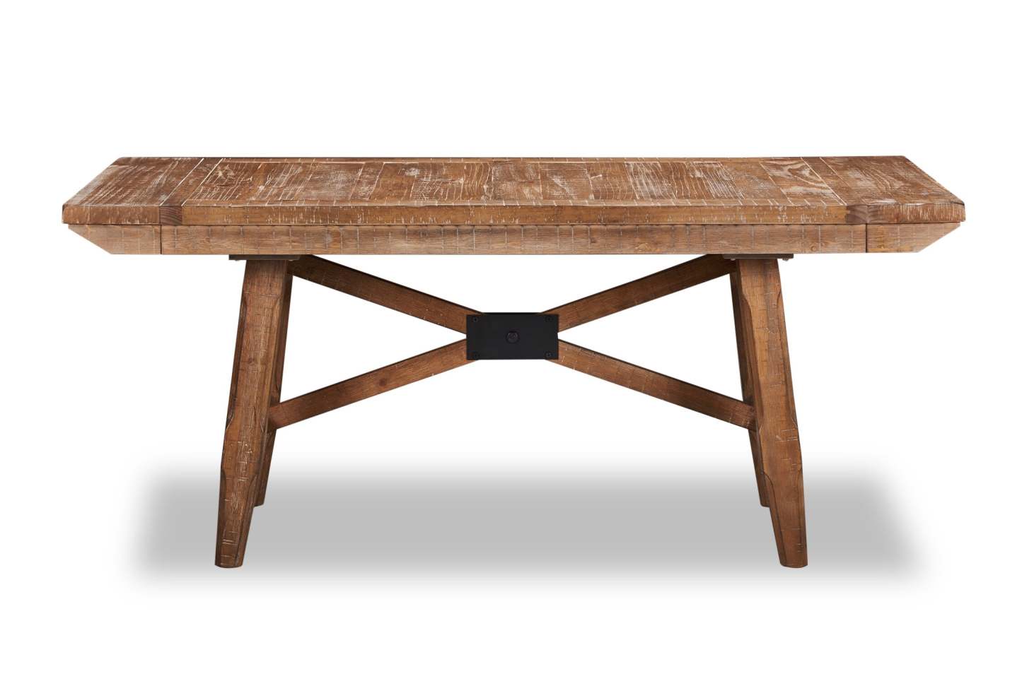 Table de salle à manger Cèdre en bois de pin, base à tréteaux, 72,07 po - Brune | Table de salle à manger en cèdre, bois de pin, base à tréteaux, 72,07 W - Marron