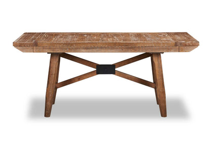 Table de salle à manger Cèdre en bois de pin, base à tréteaux, 72,07 po - Brune | Table de salle à manger en cèdre, bois de pin, base à tréteaux, 72,07 W - Marron