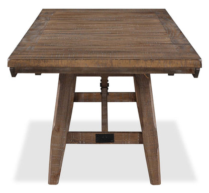 Cedar 7pc Dining Set with Table & 6 Chairs, Pine Wood, Trestle-Base, 72.07W - Brown | Ensemble de salle à manger Cedar 7 pièces en pin avec table de 72,07 po (L), base à tréteaux et 6 chaises - brun