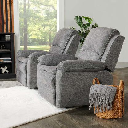 Fauteuil inclinable Chandler de 37 po en tissu de chenille - gris