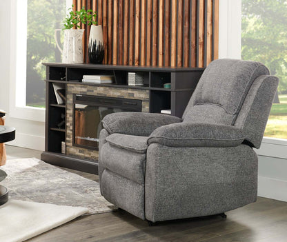 Fauteuil inclinable Chandler de 37 po en tissu de chenille - gris